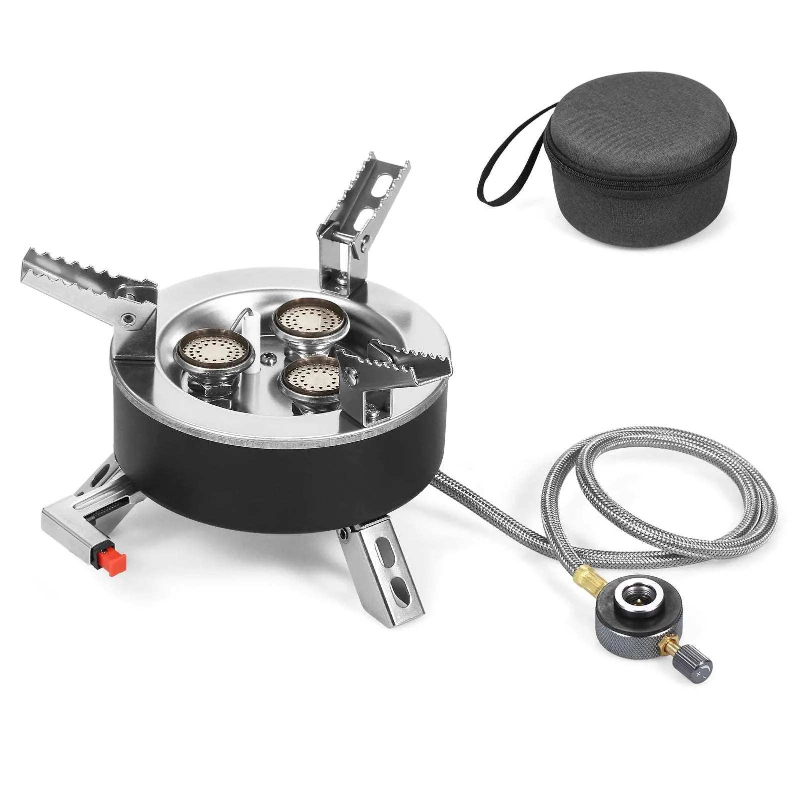 12800W 9-Head Outdoor Stove Self-Driving Tour Stainless Steel Folding 9 Hole Fire Brimstone Stove Gas Burner Camping Burner 9성버너