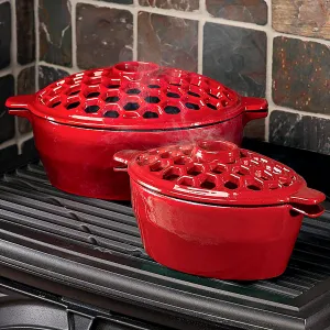 1.5 QT. Cast Iron Lattice Wood Stove Steamer