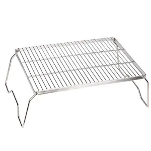 17" Large Folding Campfire Grill, 304 Stainless Steel Firepit Grill Grate