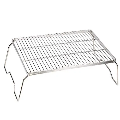 17" Large Folding Campfire Grill, 304 Stainless Steel Firepit Grill Grate
