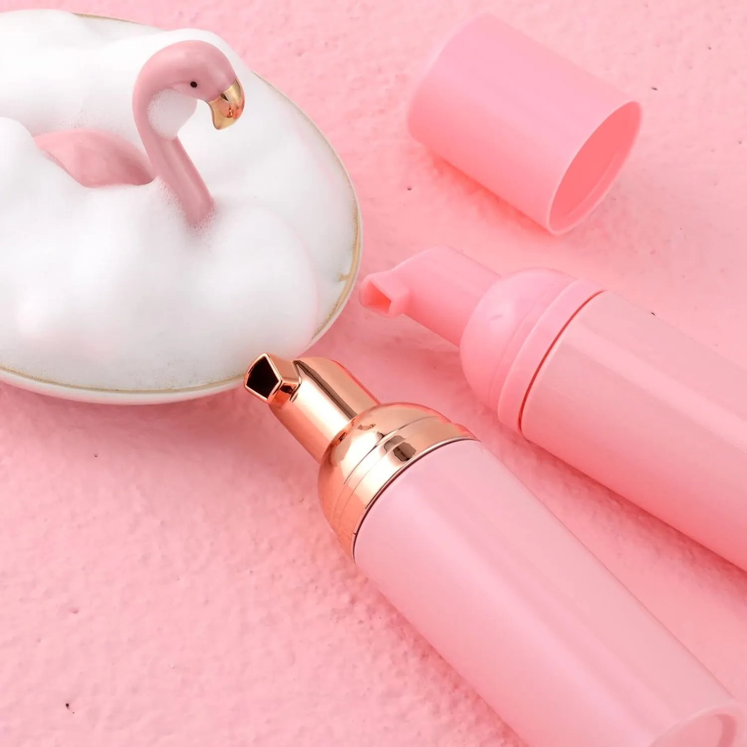 2 Oz Foam Soap Bottle Empty Travel Foaming Dispenser for Hand Soap,Lash Shampoo,Body Wash(12 PCS, Pink)
