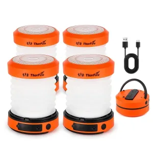 2 PCS Camping Light Solar Rechargable Foldable Portable Lantern Power Bank Waterproof Flashlight Solar Lamp Camp Outdoor