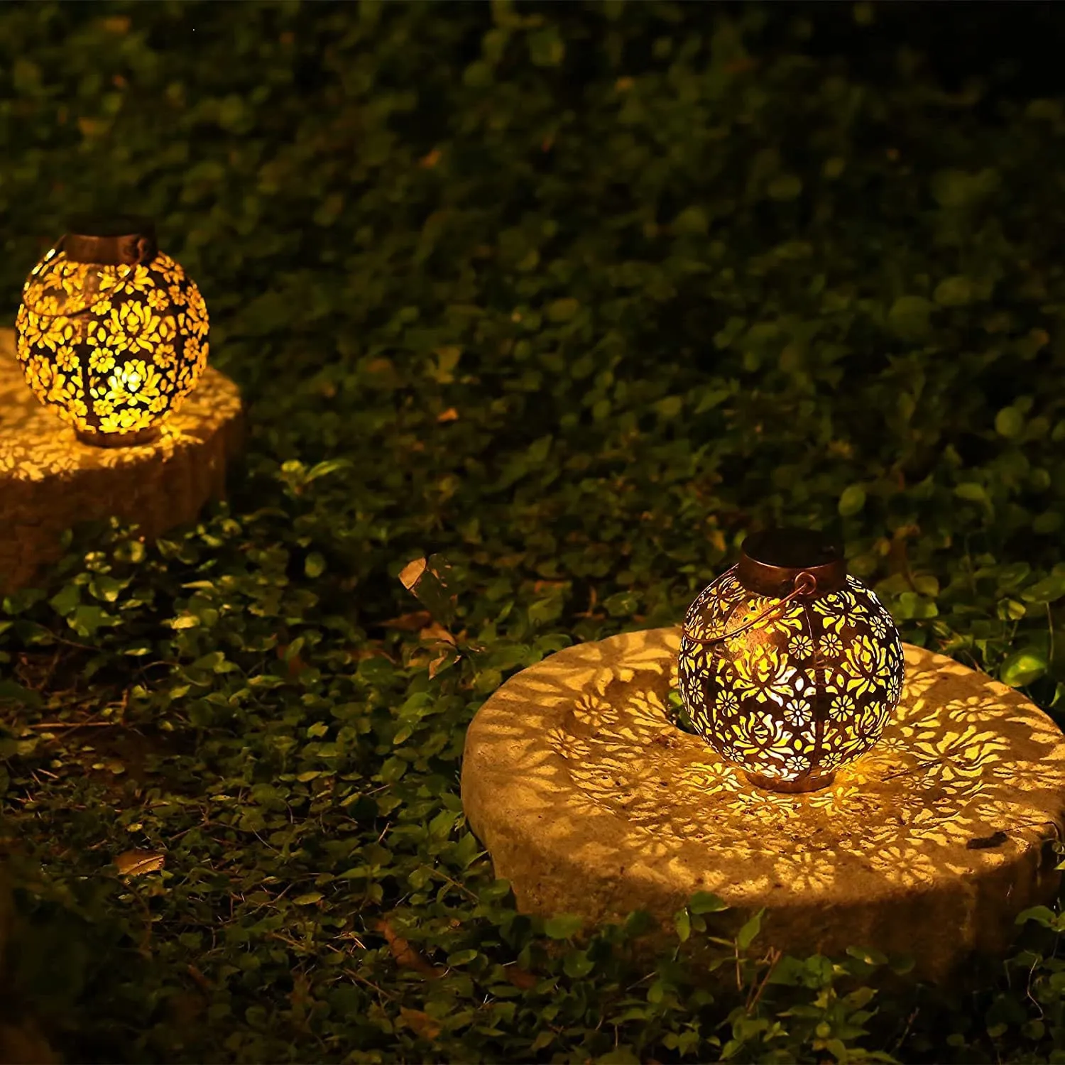 2-Piece: Solar Powered Hanging Lights