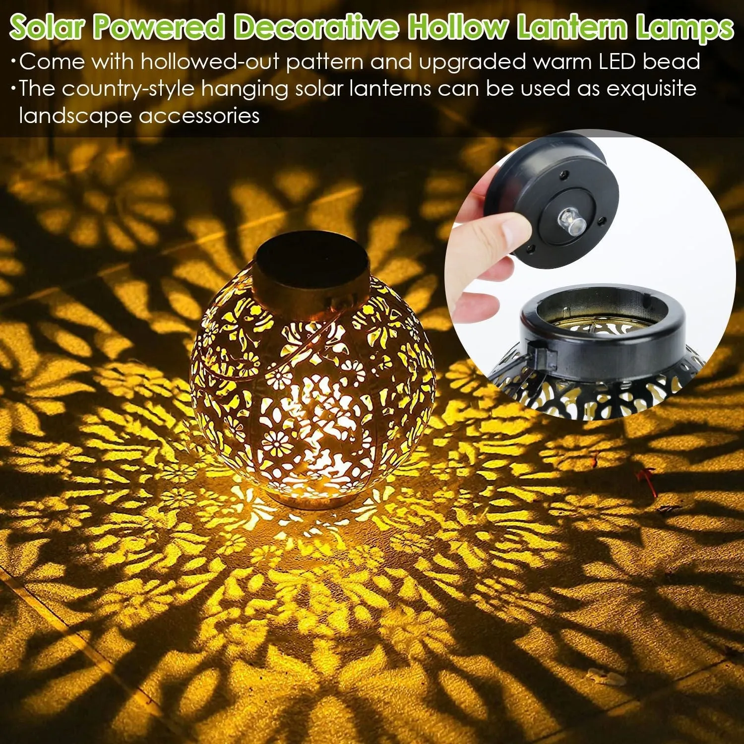 2-Piece: Solar Powered Hanging Lights