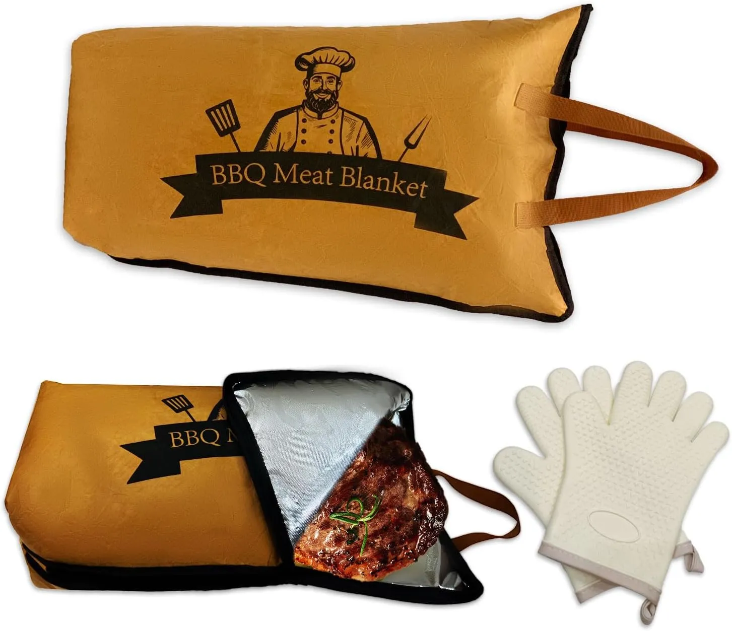 21in BBQ Blanket for Resting Meat – Reusable Insulated Brisket Blanket for Smoking & Grilling – Wide Mouth Meat Resting Bag for Large Beef Brisket & Smoker BBQ