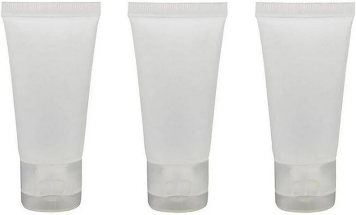 24PCS Clear Refillable Empty Plastic Squeeze Soft Tubes Bottle Sample Packing Jars Makeup Container for Body Lotion Shower Gel Shampoo Cleanser (100ml / 3.4oz)