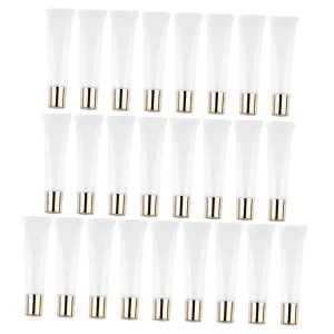 25pcs 15ml Clear Lip Gloss Squeeze Tubes with for DIY and Cosmetic Packaging Empty Containers for Crafting and Personal Use