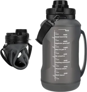 2L Collapsible Silicone Water Bottle with Straw - Large Capacity, Portable Design