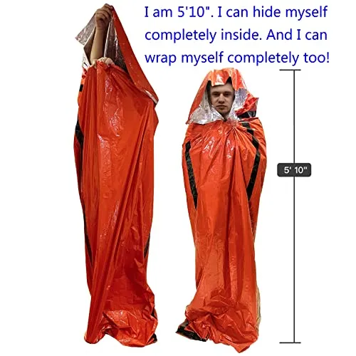 2pcs Emergency Sleeping Bags | Portable Emergency Blanket Survival Gear