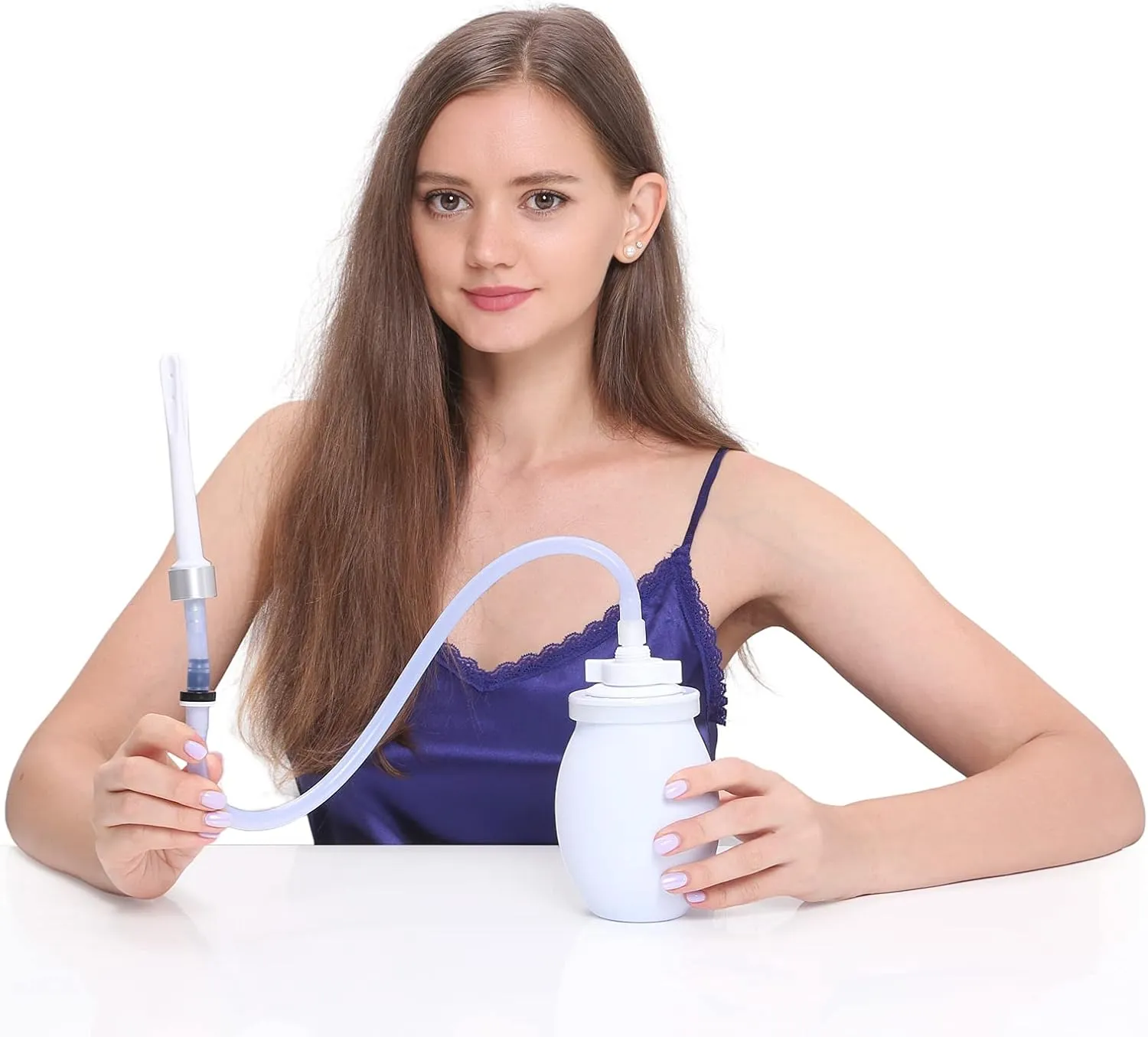 2" Large Opening Vaginal Douche Bottle with Back-Flow Prevention - Vaginal Douche for Women, Comes with A Wrench, Free of PVC & Phthalates & BPAs, 15 Fl Oz, White