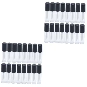 2sets 1.5ml Lip Gloss Bottles Refillable Empty Squeeze Tubes Portable for Lip Products Eyelash Oil 50pcs*2