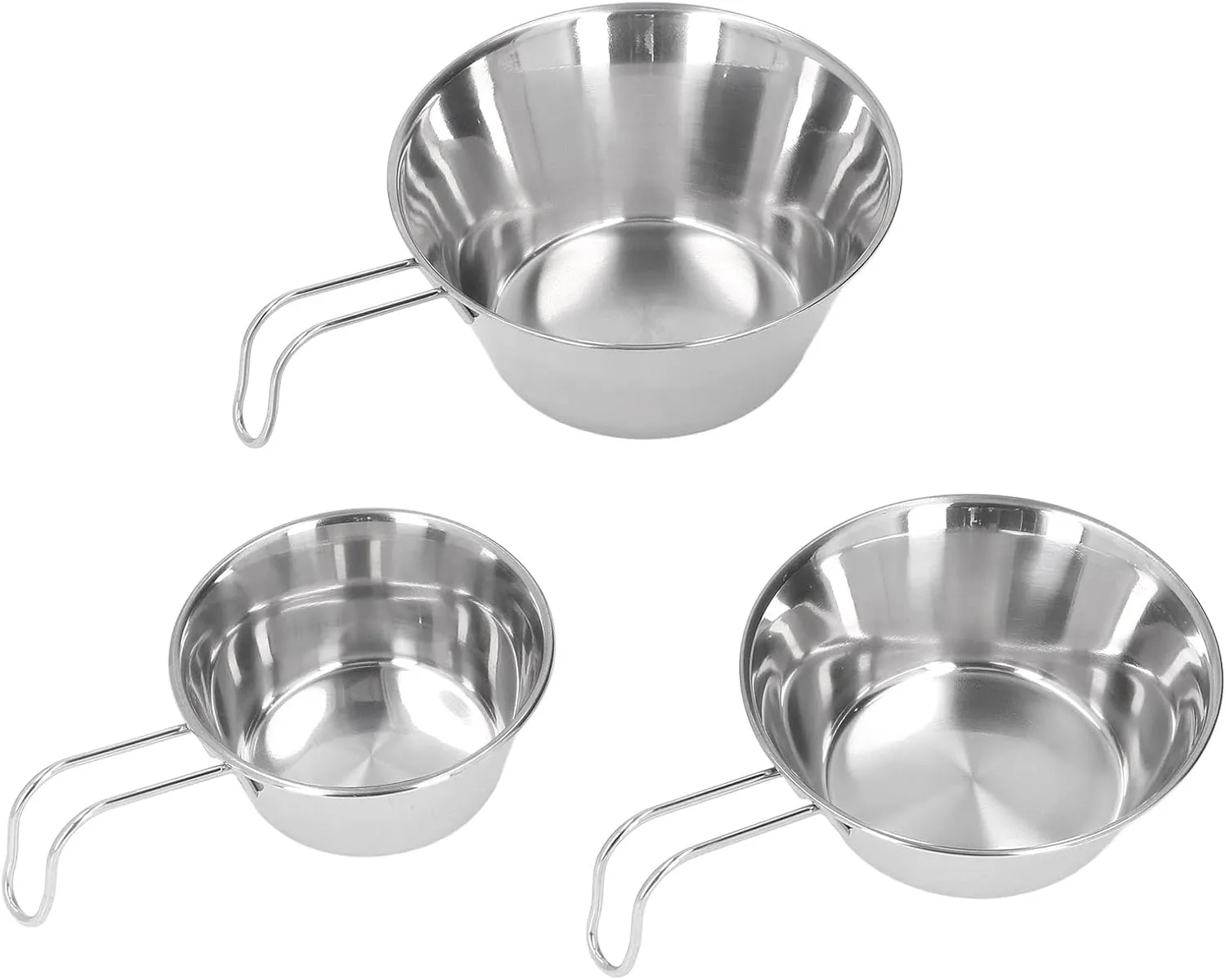 3 PCS Camping Bowls Set - Stainless Steel Portable Picnic Bowl Tableware Mountaineering Bowls Folding Bowl Set Mug Bowls for Outdoor