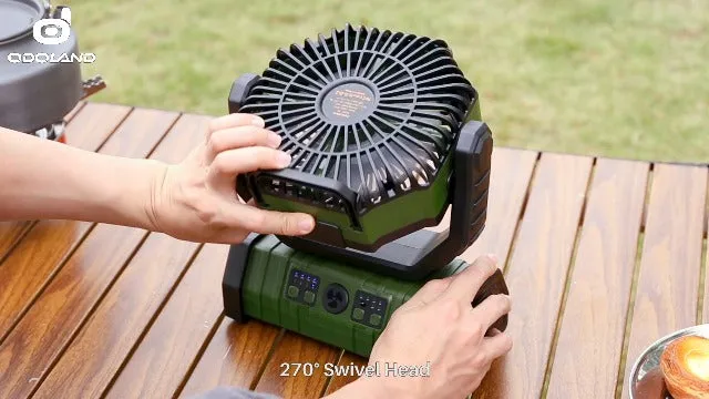 30000mAh Camping Fan w/ LED Lantern,Rechargeable Battery Operated Oscillating Fan