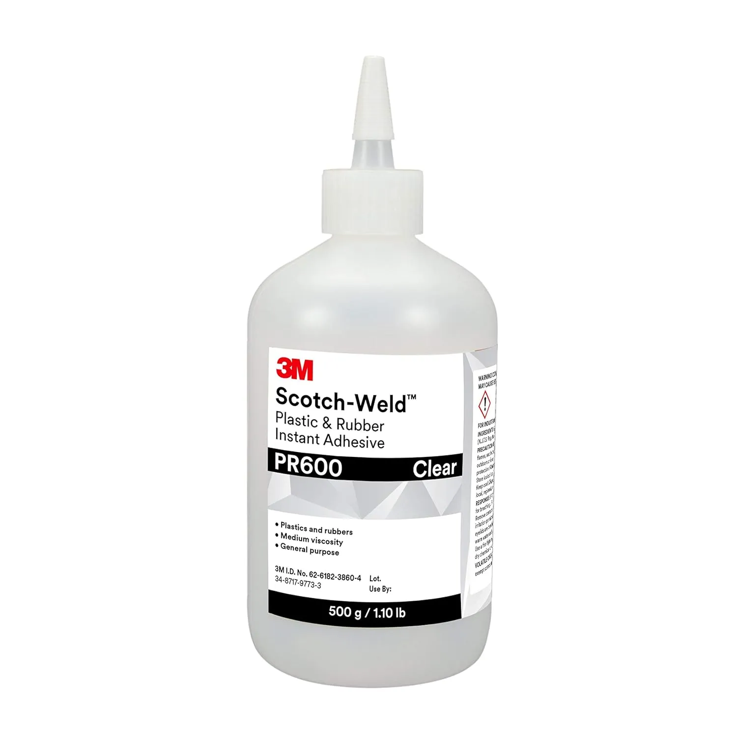 3M Scotch-Weld Plastic & Rubber Instant Adhesive PR600, 500 g btl, 1 per case