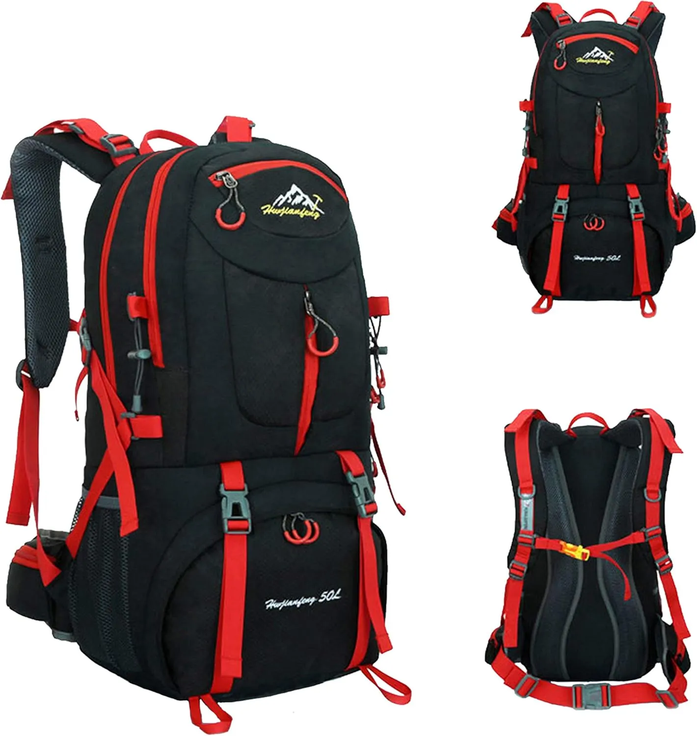40/50/60L Lightweight Packable Travel Hiking Backpack Daypack (Black, 50 L)