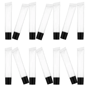 50pcs Clear Lip Gloss Tubes Leak Squeeze Containers for Lip Balm and Cosmetic Travel Plastic Nozzle Cap for Easy Dispensing