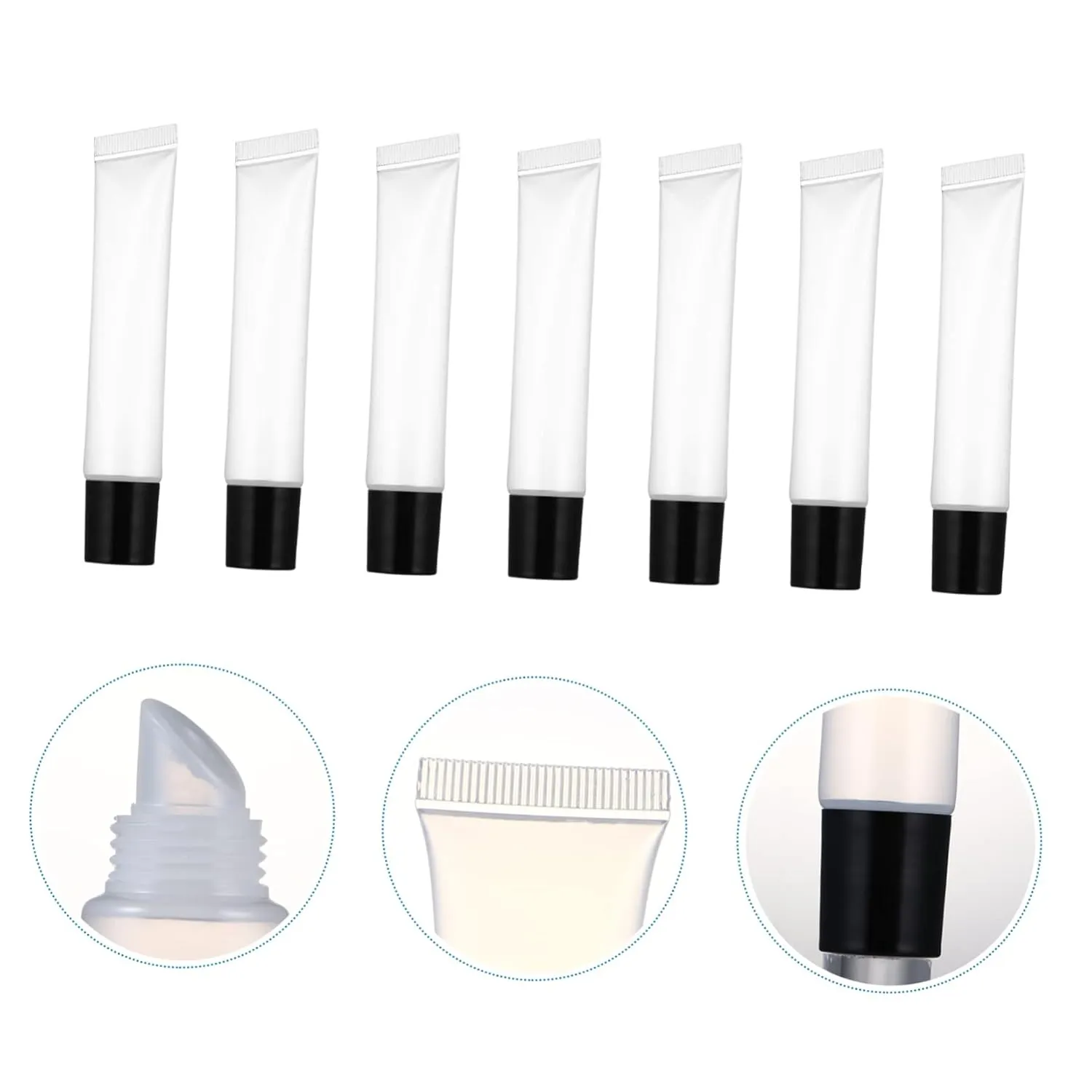 50pcs Clear Plastic Squeeze Tubes for Lip Balm Lip Gloss and Cosmetics Lightweight Leak Travel-friendly Containers for Daily Use and Projects