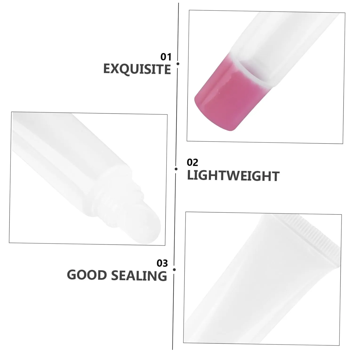 50pcs Lip Gloss Lip Glaze Tube Lip Balm Lip Tint Lipgloss Lip Gloss Wand Tubes Empty Lip Gloss Tubes near Me Clear Lip Cosmetic Container Lip Gloss Squeeze Tube Lip Gloss Bottle