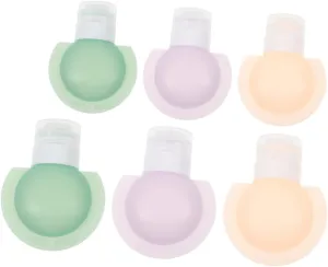6-pack Silicone Travel Bottles Toiletry Set Shampoo Lotion Containers Leakproof Portable