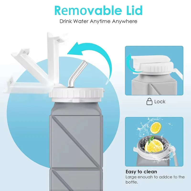 620ml Collapsible Water Bottle - Leakproof & Foldable