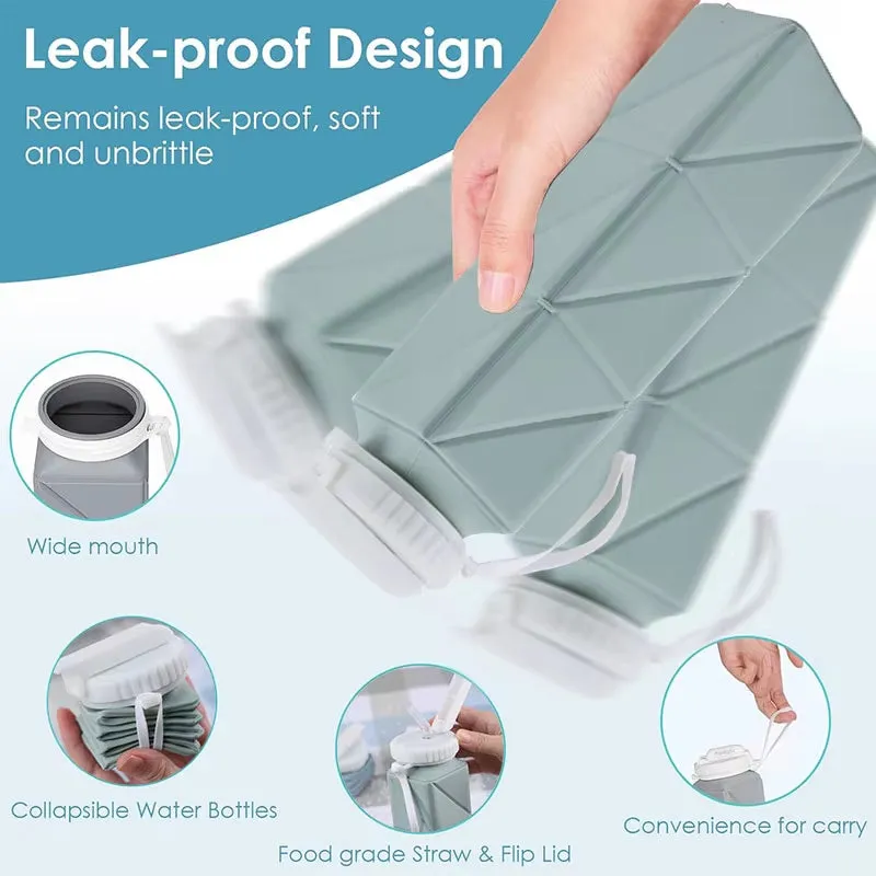 620ml Collapsible Water Bottle - Leakproof & Foldable