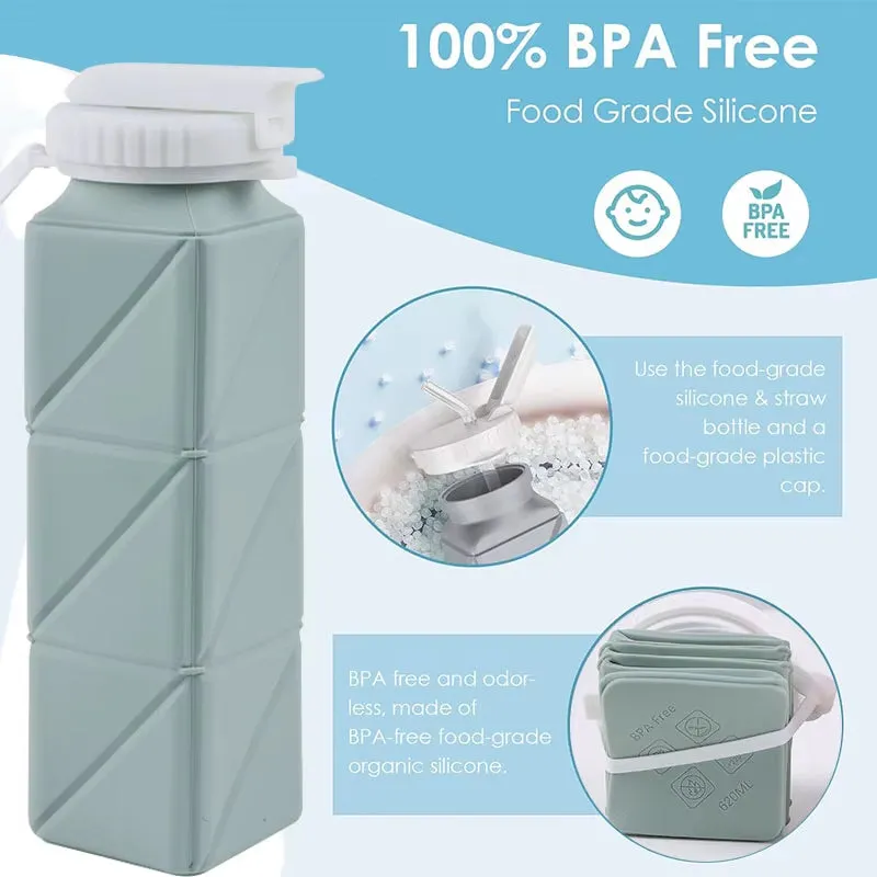620ml Collapsible Water Bottle - Leakproof & Foldable
