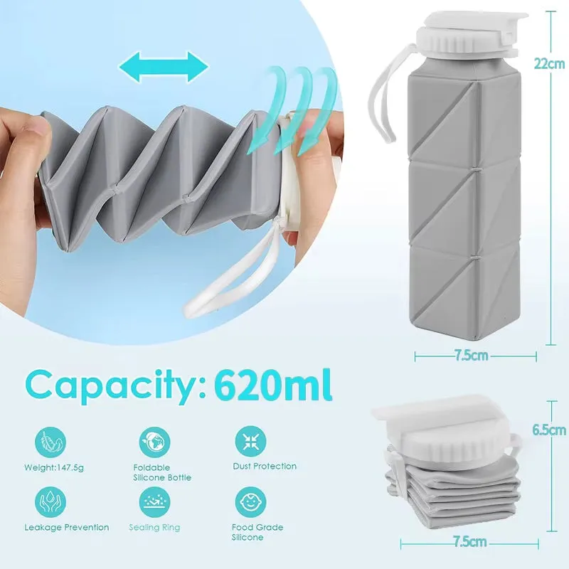 620ml Collapsible Water Bottle - Leakproof & Foldable