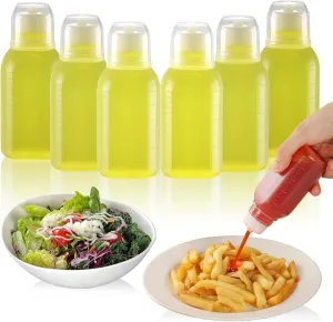 6pcs 3.4 oz Salad Dressing Container to Go, Leak Proof Travel Size Salad Dressing Bottles for Lunch with Screw Cap, Small Condiment Containers with Lid