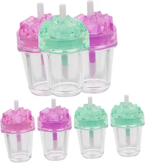 7pcs Empty Lip Gloss Tube Clear Plastic Containers for DIY Makeup Travel Small Business Use Creative Design for Women Random Color