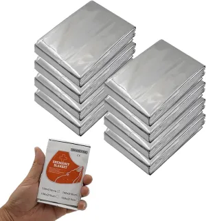 8 PCS Emergency Insulation Blanket,Survival Camping Blanket,Emergency Foil Blanket,Independent Packaging,Suitable for Marathons, Outdoor Travel, Hiking, Emergency Survival Or First Aid
