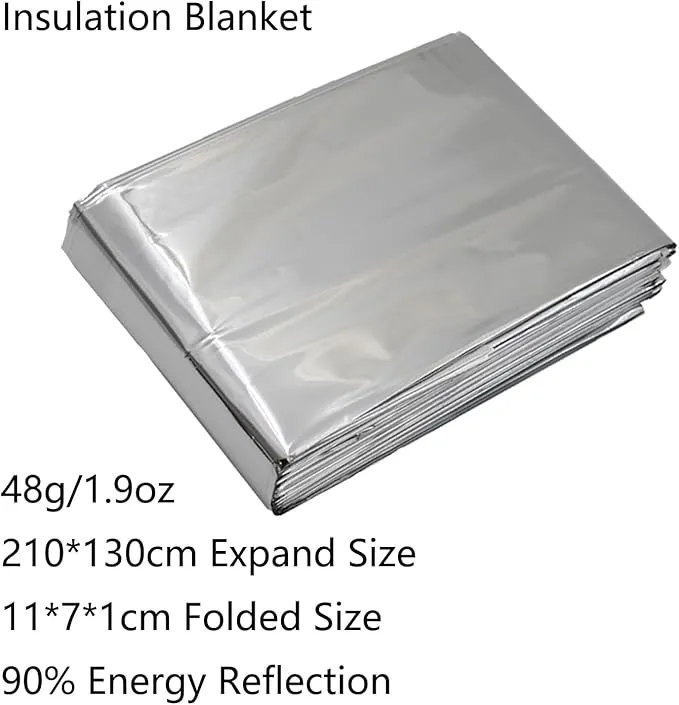 8 PCS Emergency Insulation Blanket,Survival Camping Blanket,Emergency Foil Blanket,Independent Packaging,Suitable for Marathons, Outdoor Travel, Hiking, Emergency Survival Or First Aid