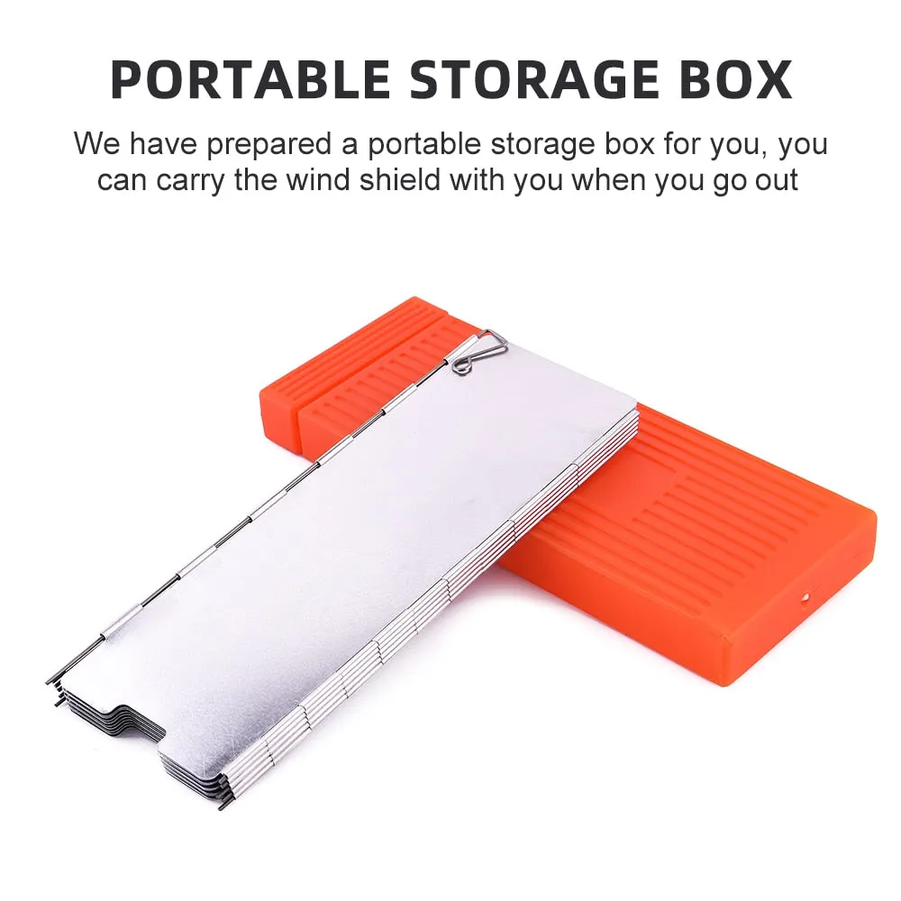 9/10 Plates Stove Wind Shield Folding Outdoor Picnic BBQ Gas Burner Windproof Screen Guard