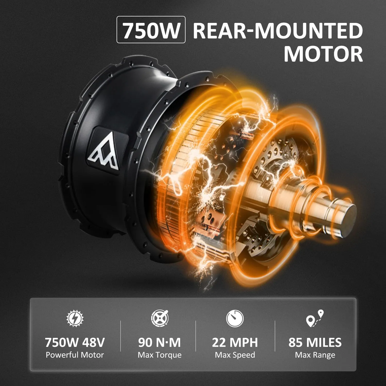 ADDMOTOR TRIKETAN M-330 Electric Trike for Adults, 750W Rear Motor Electric Tricycle, 450lbs, 48V 20Ah 85MI 3 Wheel Electric Bike for Seniors, Fat Tire E-Trike with Parking Brake & Differential