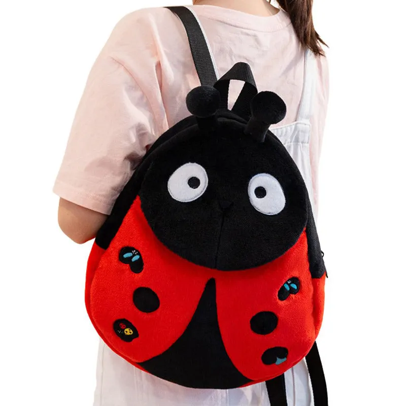 Adorable Ladybug Plush Backpack