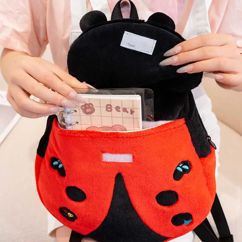 Adorable Ladybug Plush Backpack