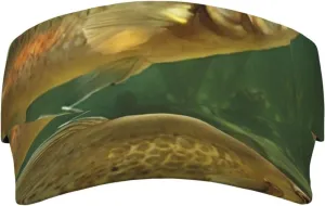 Adult Sunscreen Brook Trout Fly Fishing Visor Cap, Lightweight Sports Tennis Cap, Women's Men's Baseball Cap. Black