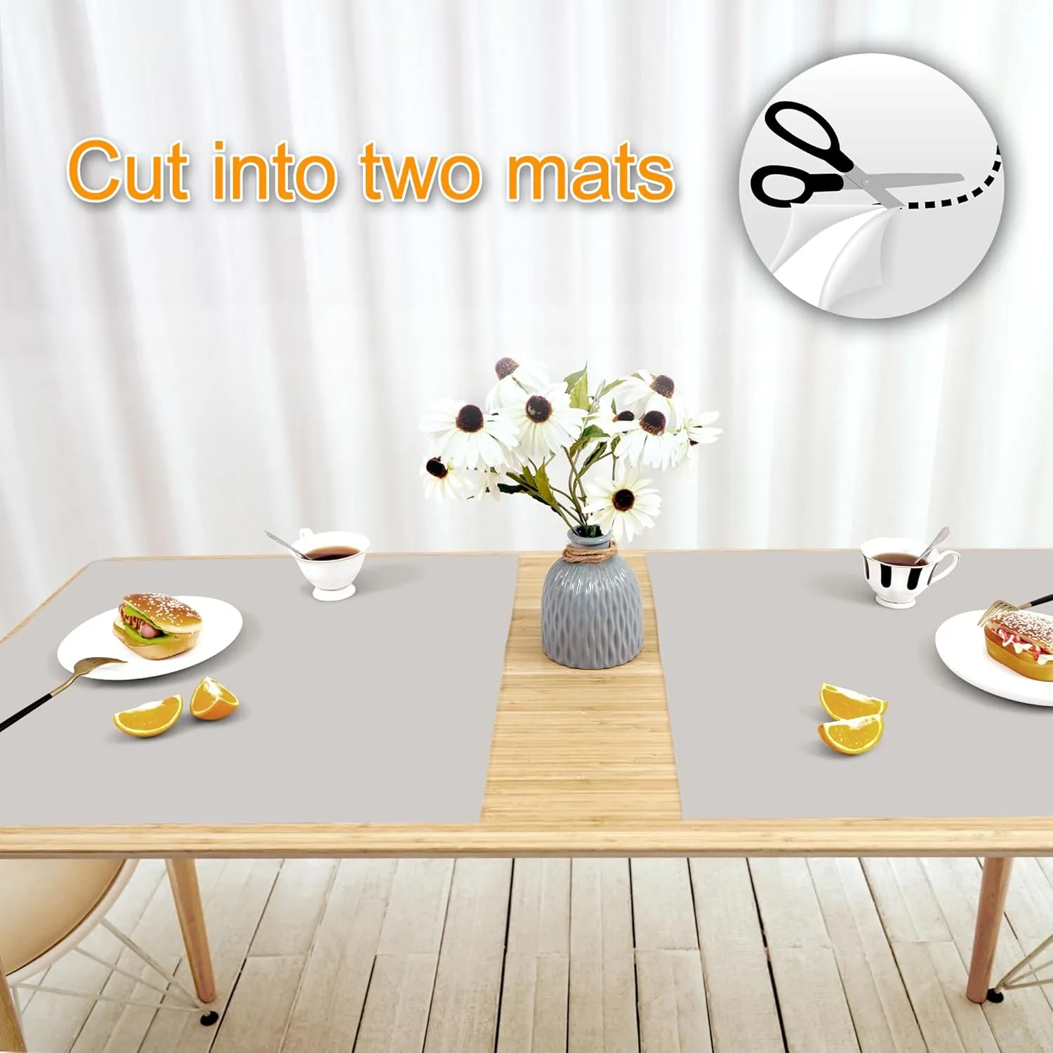 AECHY Silicone Mats for Kitchen Counter 47"x23.6"x0.08”, Largest Heat Resistant Mat Shipped Rolled Up Kitchen Island Silicone Countertop Protector Mat Nonslip Extra Large Counter Mat, Light Gray
