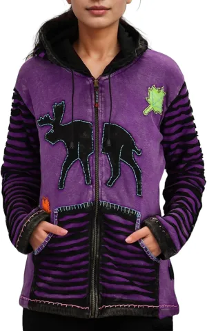 Agan Traders 2025 Spring Patch Funky Fleece Insulated Bohemian Outwear Winter Jacket