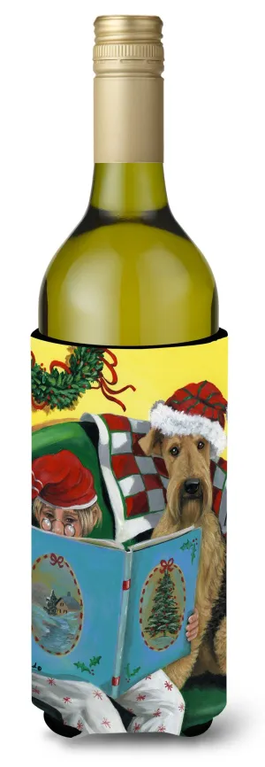 Airedale Storybook Tails Christmas Wine Bottle Hugger PPP3006LITERK
