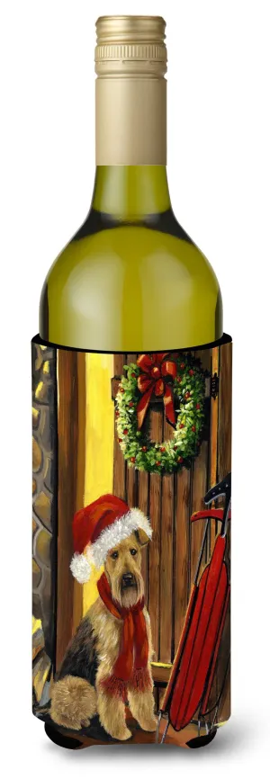 Airedale Welcome Home Christmas Wine Bottle Hugger PPP3007LITERK