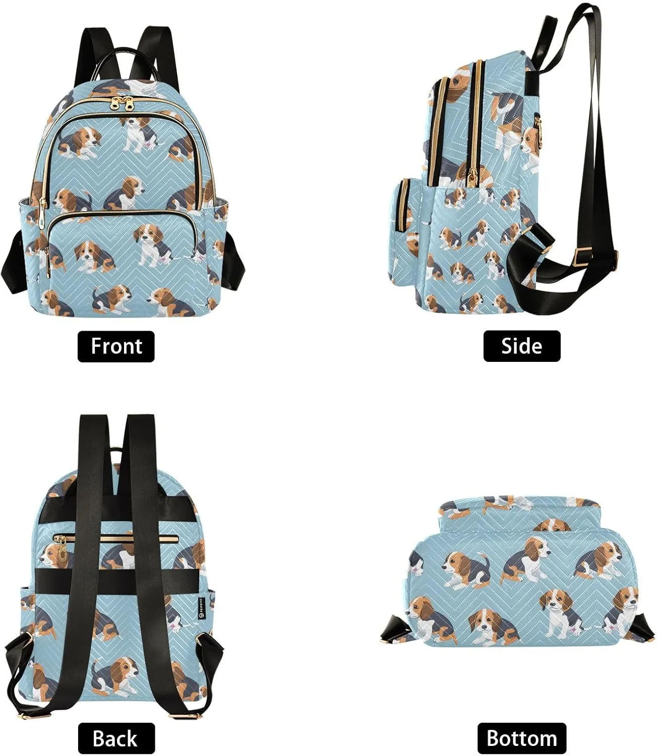ALAZA Cute Beagle Dog Mini Backpack Purse for Women Travel Bag Lightweight Shoulder Bag Fashion Daypack