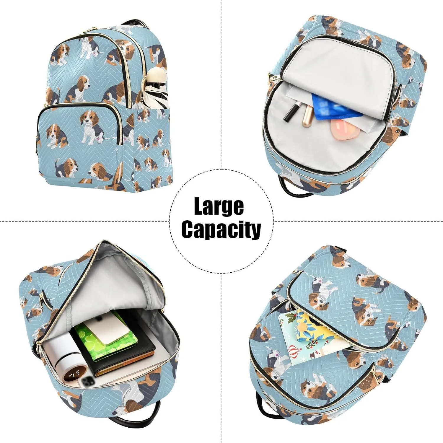 ALAZA Cute Beagle Dog Mini Backpack Purse for Women Travel Bag Lightweight Shoulder Bag Fashion Daypack