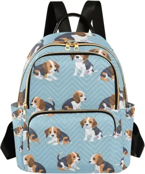 ALAZA Cute Beagle Dog Mini Backpack Purse for Women Travel Bag Lightweight Shoulder Bag Fashion Daypack