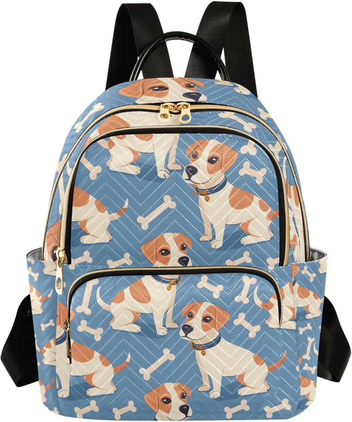 ALAZA Cute Dog and Bones Small Backpack Purse for Women Travel Bag Lightweight Shoulder Bag Fashion Daypack