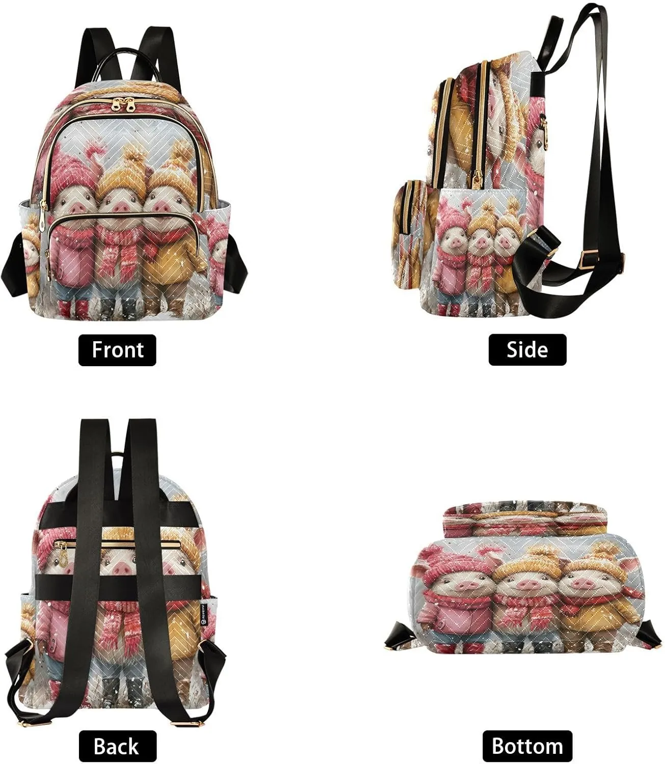 ALAZA Pigs Small Backpack Purse for Women Travel Bag Lightweight Shoulder Bag Fashion Daypack108