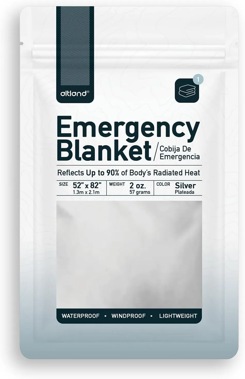 Altland 50 Pack of Emergency Blankets - Bulk Heat Reflective Blankets for Winter Survival Kits, Disaster Preparedness, Cold Weather Camping, and Homeless Care Packages