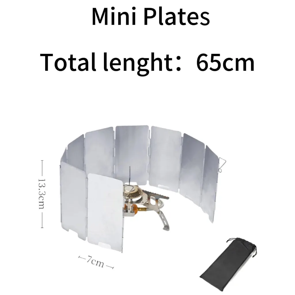 Aluminum Alloy Camping Stove Windscreen – Adjustable Windproof Shield with Storage Bag