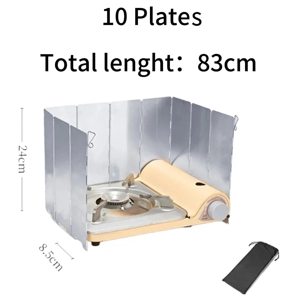 Aluminum Alloy Camping Stove Windscreen – Adjustable Windproof Shield with Storage Bag
