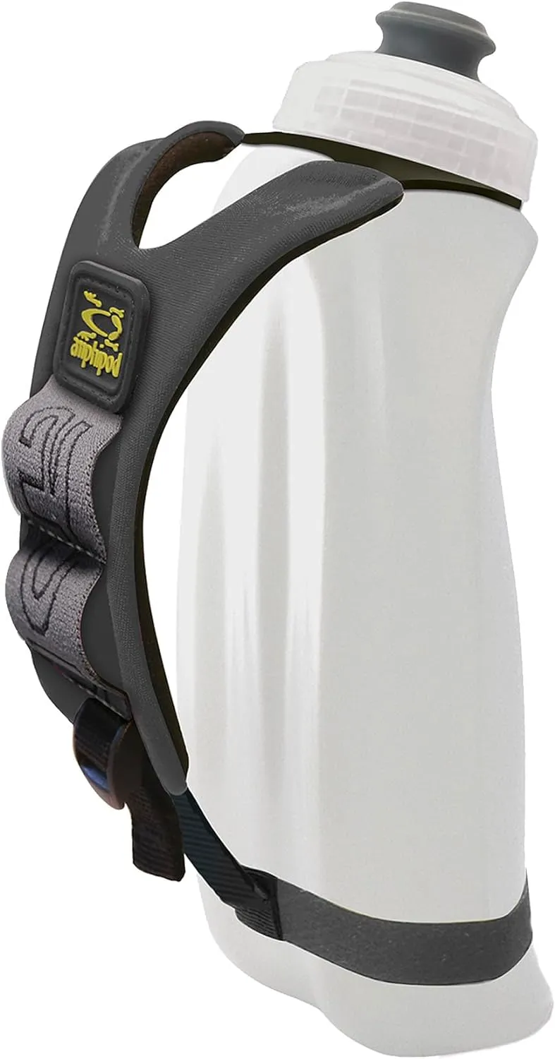 Amphipod Hydraform Ergo Minimalist Handheld Water Bottle, BPA-Free Hydration Pack for Ultra-Running, Marathons & Walking - Charcoal/Clear (16 oz.)