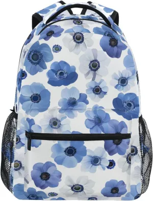 Anemone Flowers Floral School Kids Backpack for Boys Girls Laptop Backpack Lightweight Travel Bag for Women Men